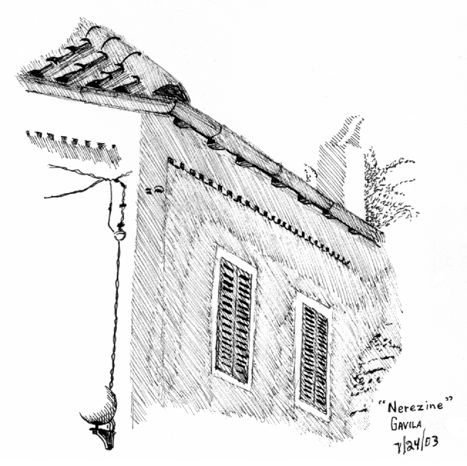 Drawing of House in Nerezine (Croatia)